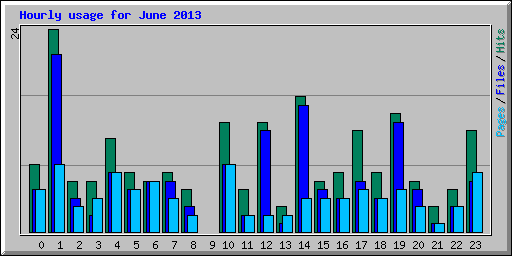 Hourly usage for June 2013