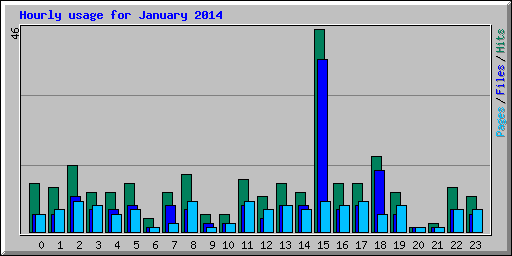 Hourly usage for January 2014