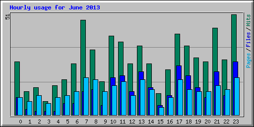 Hourly usage for June 2013