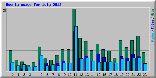 Hourly usage for July 2013