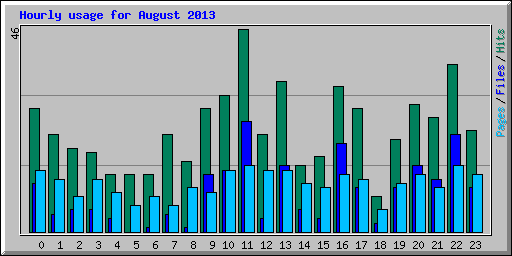 Hourly usage for August 2013