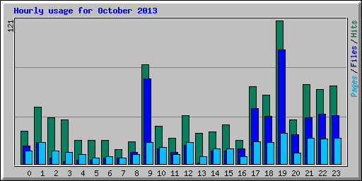 Hourly usage for October 2013