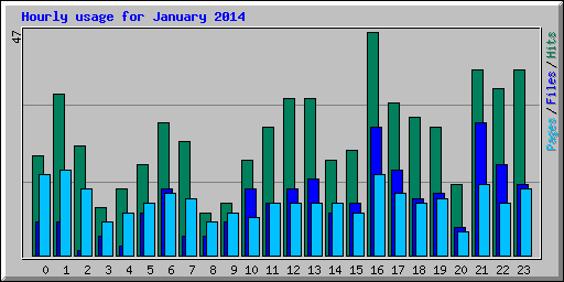 Hourly usage for January 2014