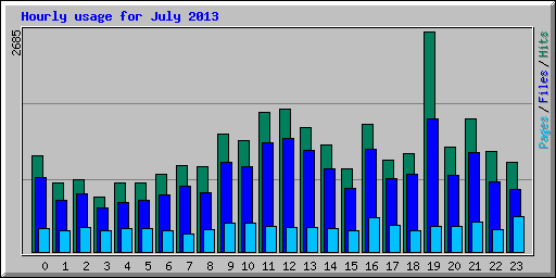 Hourly usage for July 2013