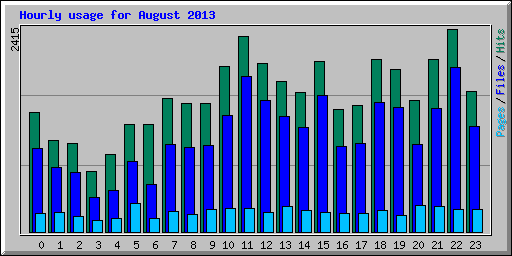 Hourly usage for August 2013