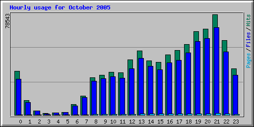 Hourly usage for October 2005