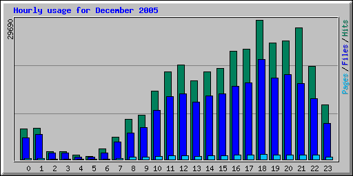 Hourly usage for December 2005