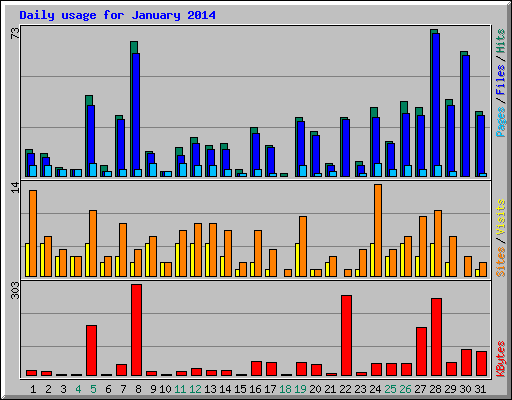 Daily usage for January 2014