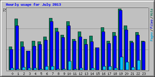 Hourly usage for July 2013