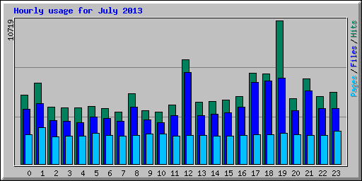 Hourly usage for July 2013