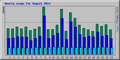 Hourly usage for August 2013