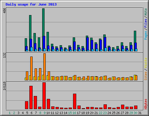 Daily usage for June 2013