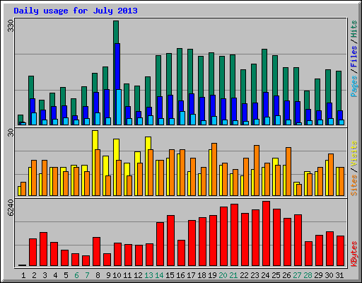 Daily usage for July 2013