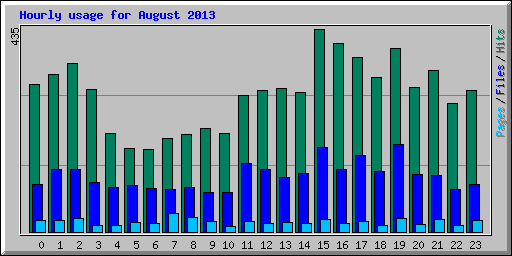 Hourly usage for August 2013