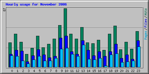 Hourly usage for November 2006