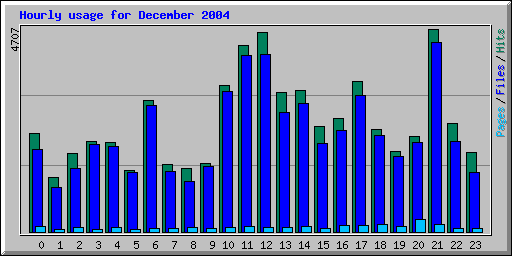 Hourly usage for December 2004